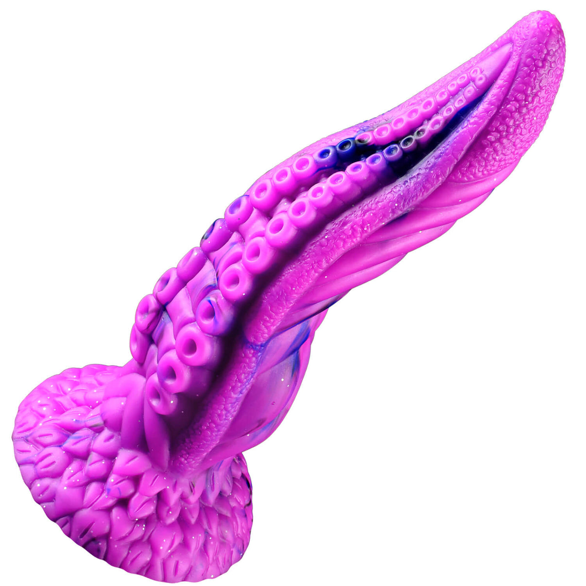 9.4 inch fantasy alien octopus tentacle dildo on a white background.