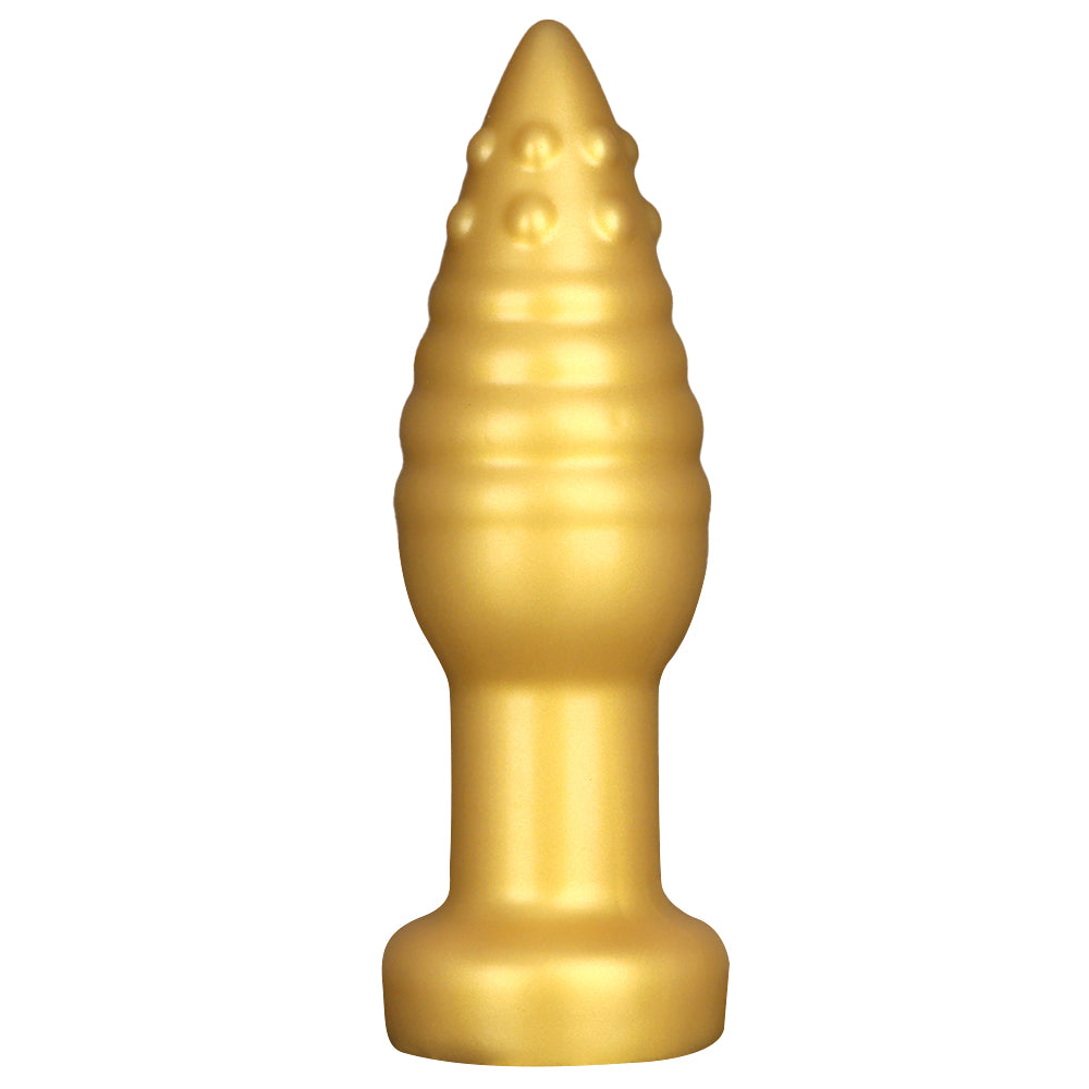 Pierce huge silicone butt plug on a white background.