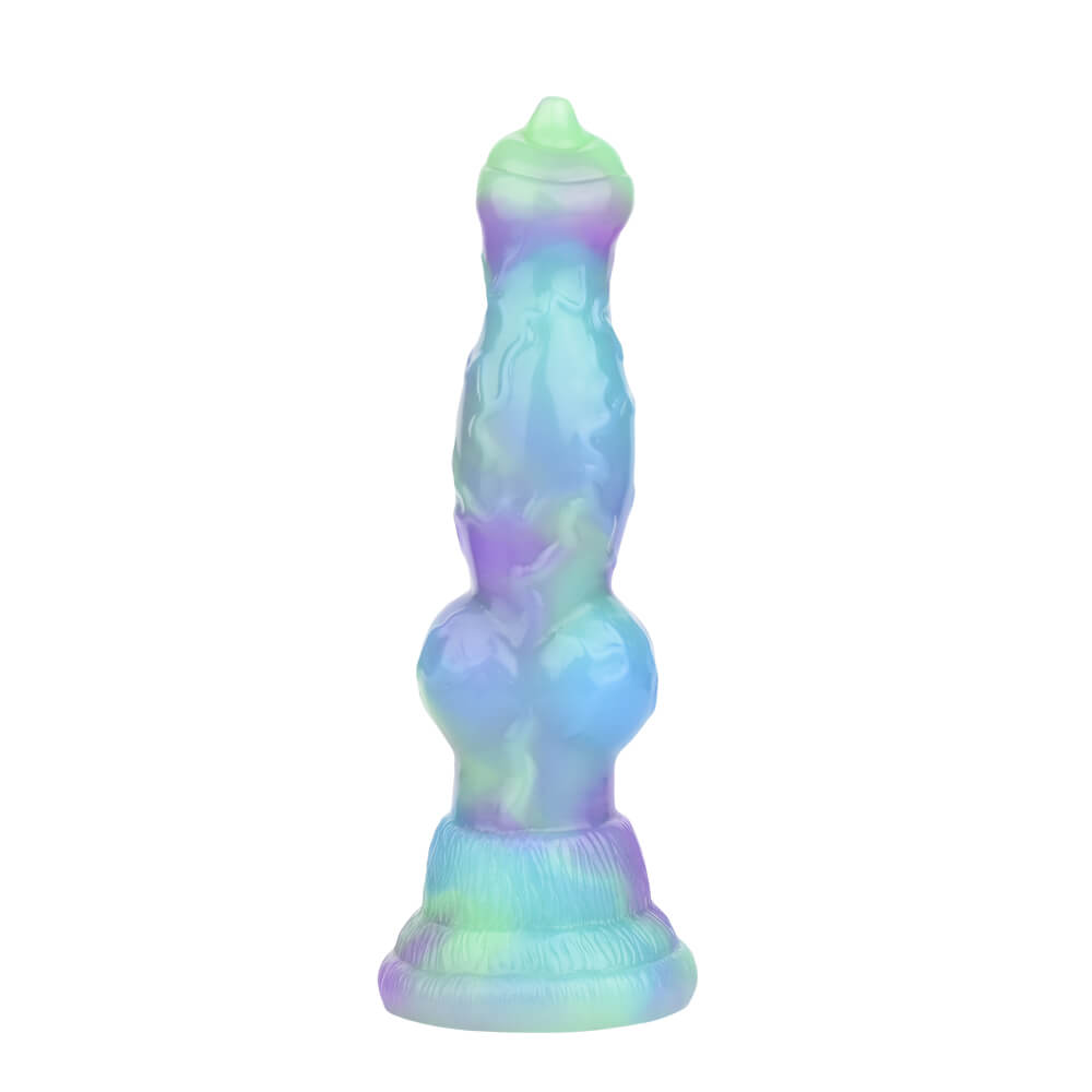 Scar 7 inch wolf dildo with knot front view displayed on white background.