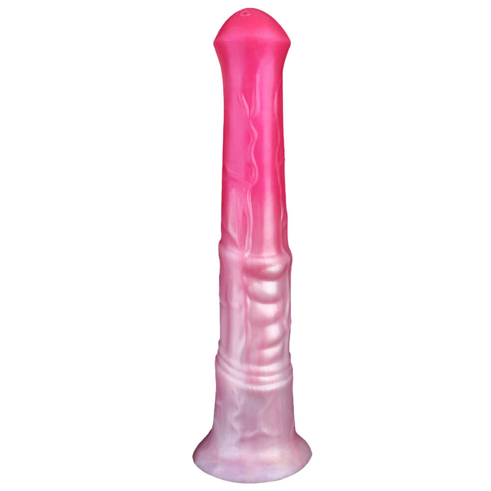 Swift 16 inch fantasy horse dildo in upright front view on white background.