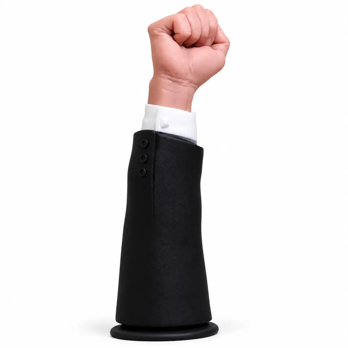 Freedom Fist Fantasy Dildo – Realistic Raised Fist & Arm Design with Black Suit Sleeve and Suction Cup Base Tarisss Sex Toy Store