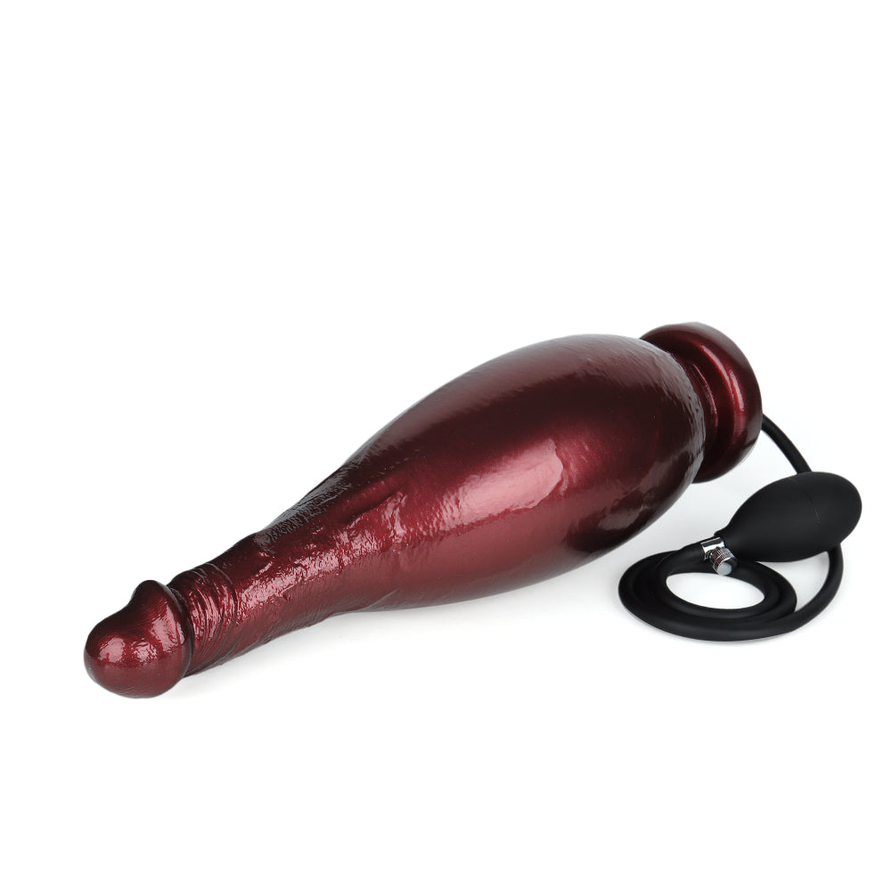 Inflatable Expanding Realistic Dildo with Pump Thick Textured Silicone Dildo with Wide Base, 26.5cm Tarisss Sex Toy Store