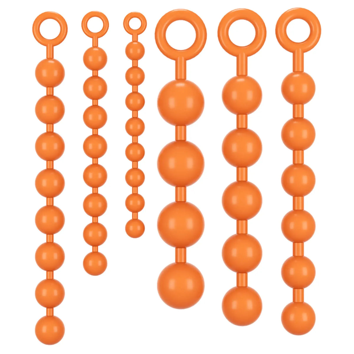 Golden Radiance Silicone Anal Beads – Graduated Beaded Design with Pull Ring Tarisss Sex Toy Store