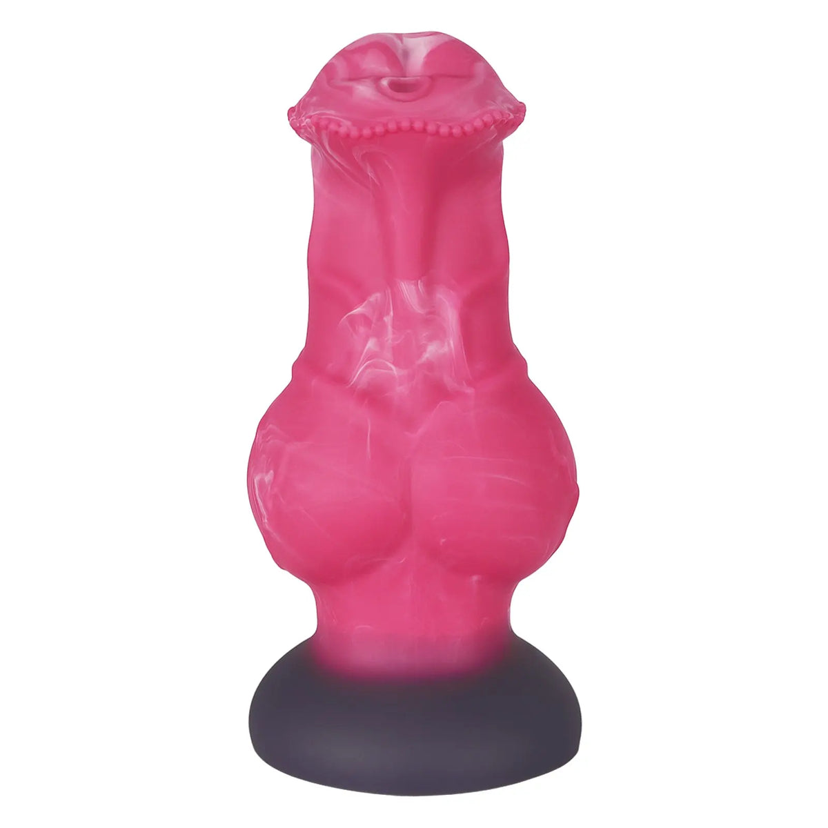 Short-Legged Horse Fantasy Dildo – Black & Red Marbled Equine-Inspired Toy with Textured Shaft, Flared Base, Available in 5 Sizes (S–XXL) Tarisss Sex Toy Store