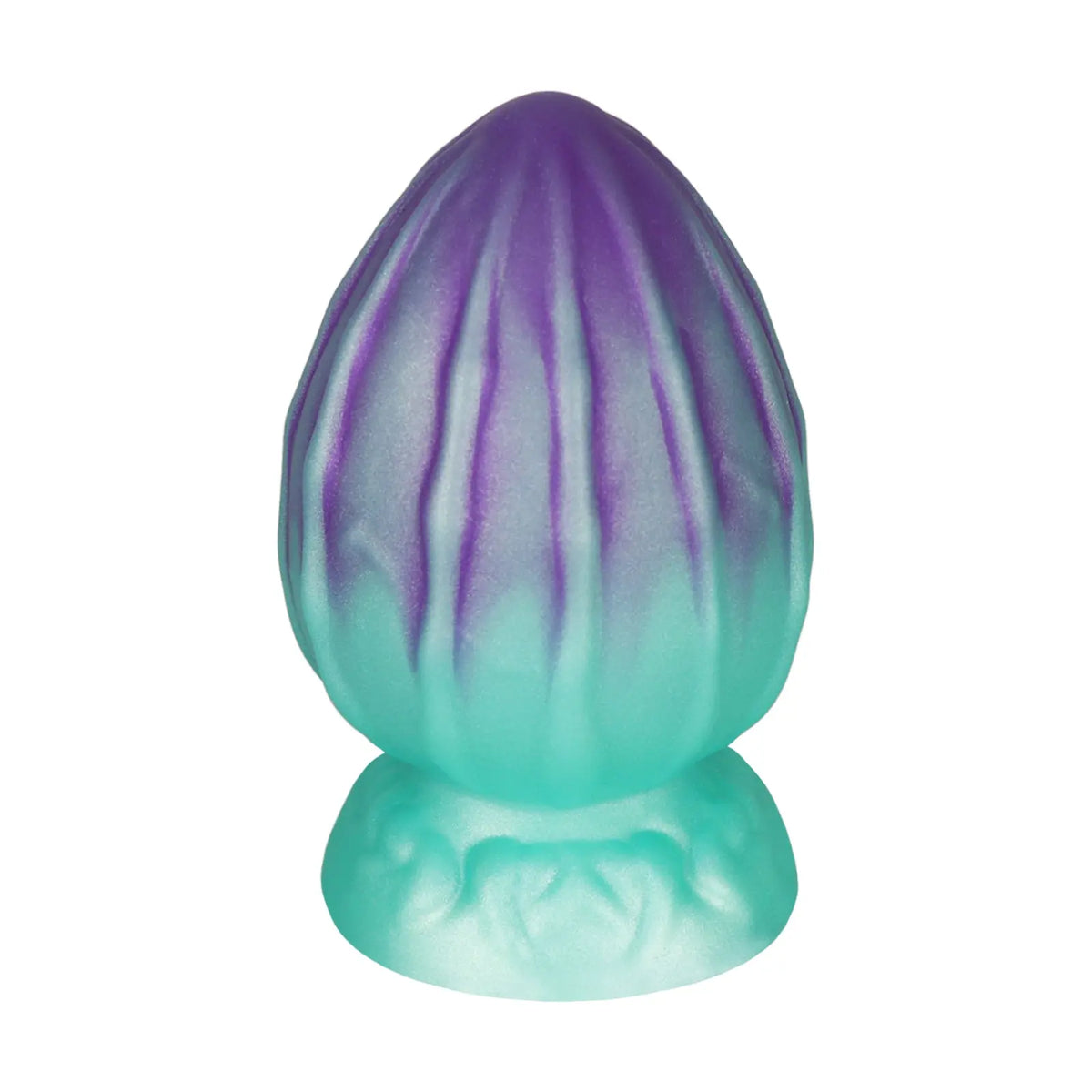 Fantasy Dragon Egg Anal Plug – Purple & Turquoise Marbled Egg-Shaped Butt Plug with Ribbed Texture, Wide Flared Base, Available in 3 Sizes (S–L) Tarisss Sex Toy Store
