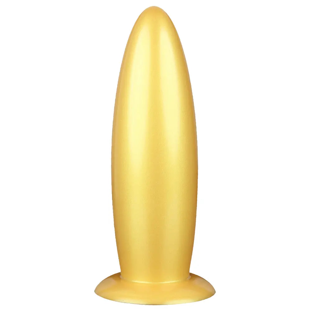 Golden Missile-Shaped Anal Plug – Smooth Bullet Design Butt Plug with Wide Flared Base Tarisss Sex Toy Store