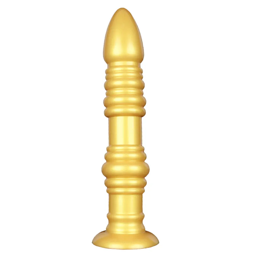 Golden Lance Fantasy Dildo – Soft Silicone Suction Cup Adult Toy with Long Textured Shape Tarisss Sex Toy Store