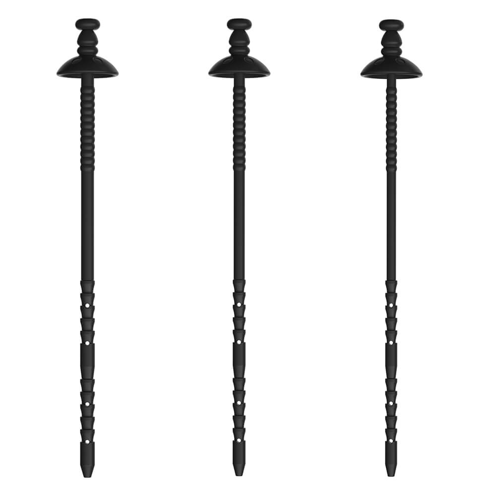 Maparon 10 inch black silicone urethral penis plug on a white background.