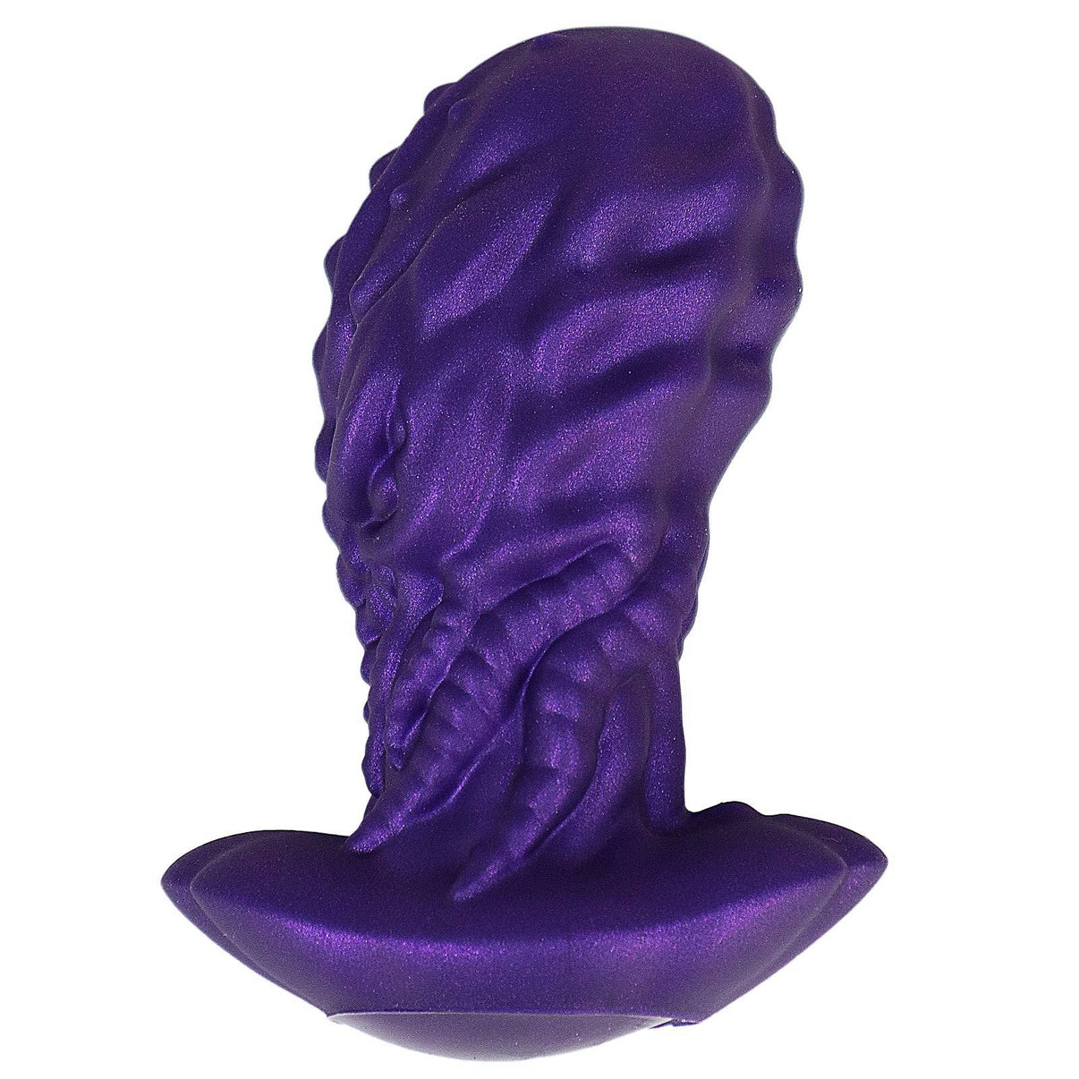 Maparon purple badass 7 inch huge thick silicone butt plug on white background.