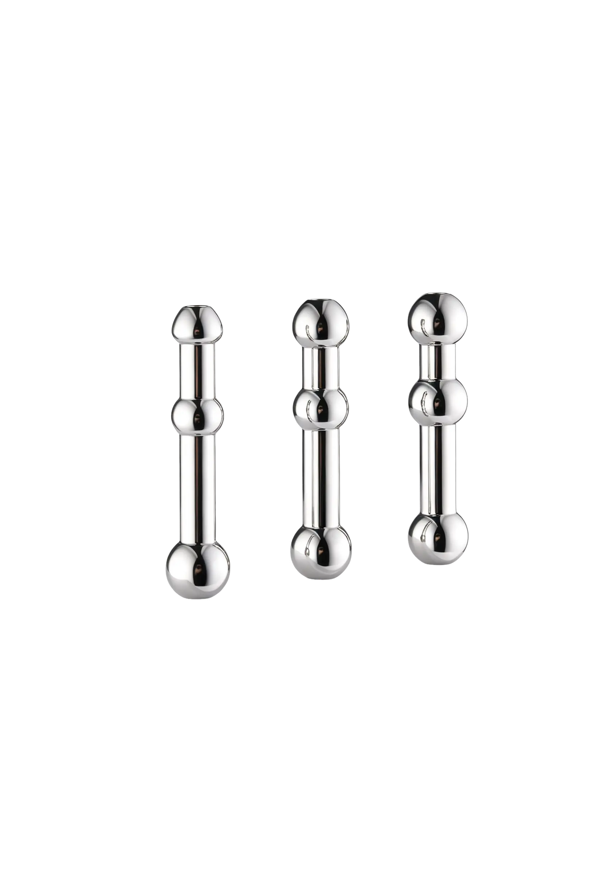 3PCS Stainless Steel Urethral Sound Set – Double Beaded Metal Sounding Rods for Men, 8mm/9mm/10mm, 45mm Length Tarisss Sex Toy Store