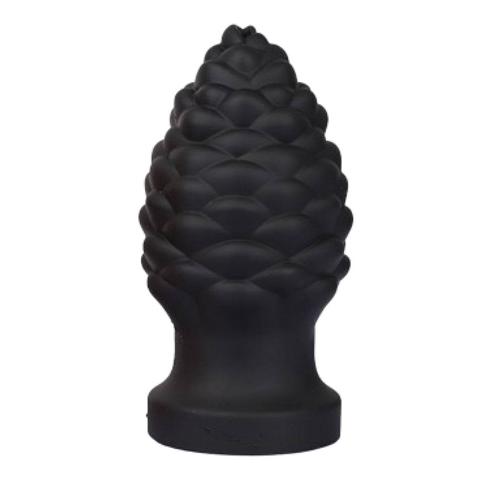 Pinecone huge butt plug black on a white background.