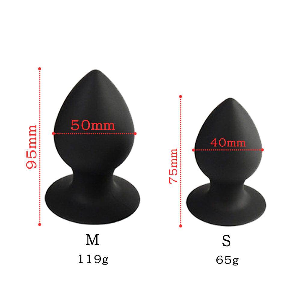 Spades A small black silicone butt plug s and m size chart.