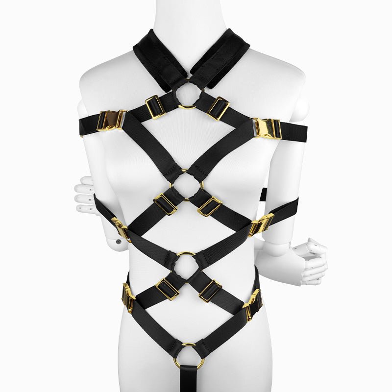 Adjustable BDSM Bondage Harness with Metal Buckles - Tarisss Sex Toy Store