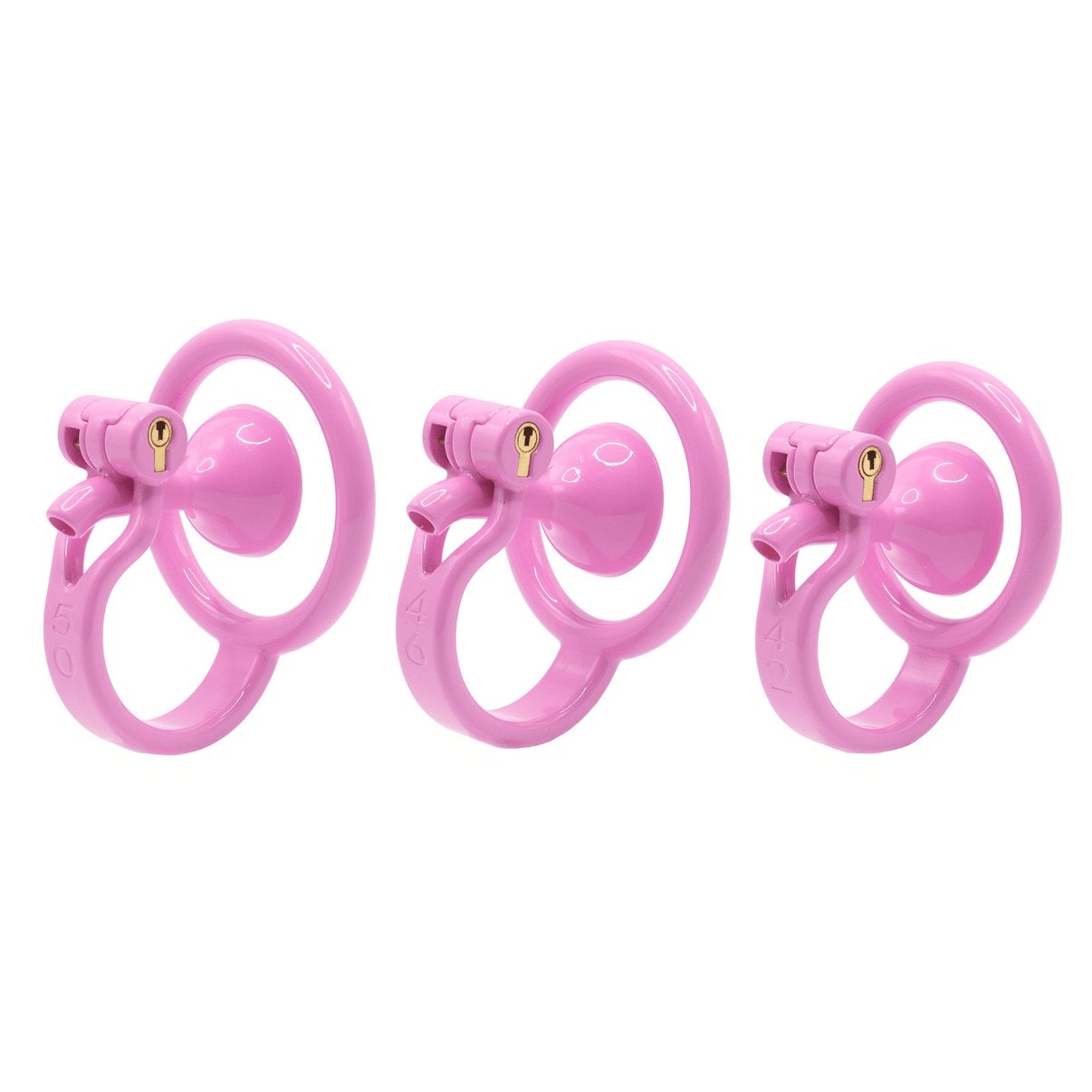 Adjustable Chastity Cage with Lock & Keys Secure Ring Base (42/46/50mm) - Tarisss Sex Toy Store