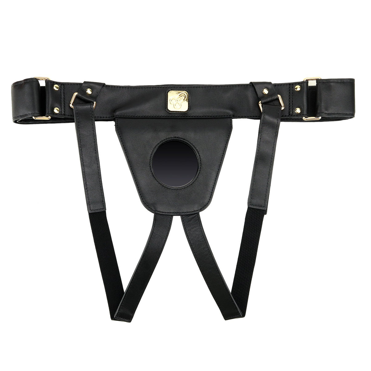 Adjustable Leather Strap - On Harness – Wearable Suction Base Edition (Black) - Tarisss Sex Toy Store