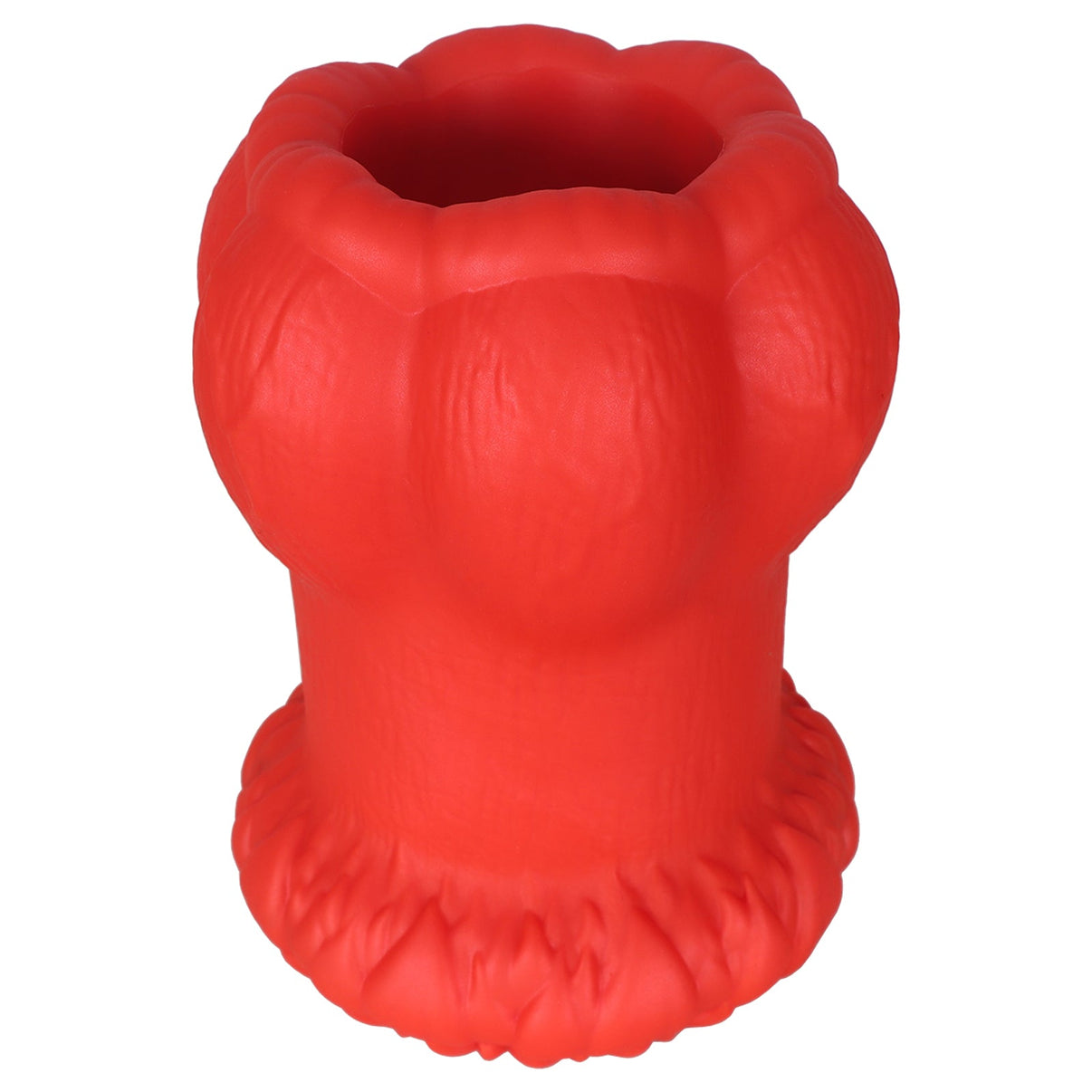 Bulbous Red Silicone Hollow Sleeve with Wide Base (S–XXL) - Tarisss Sex Toy Store