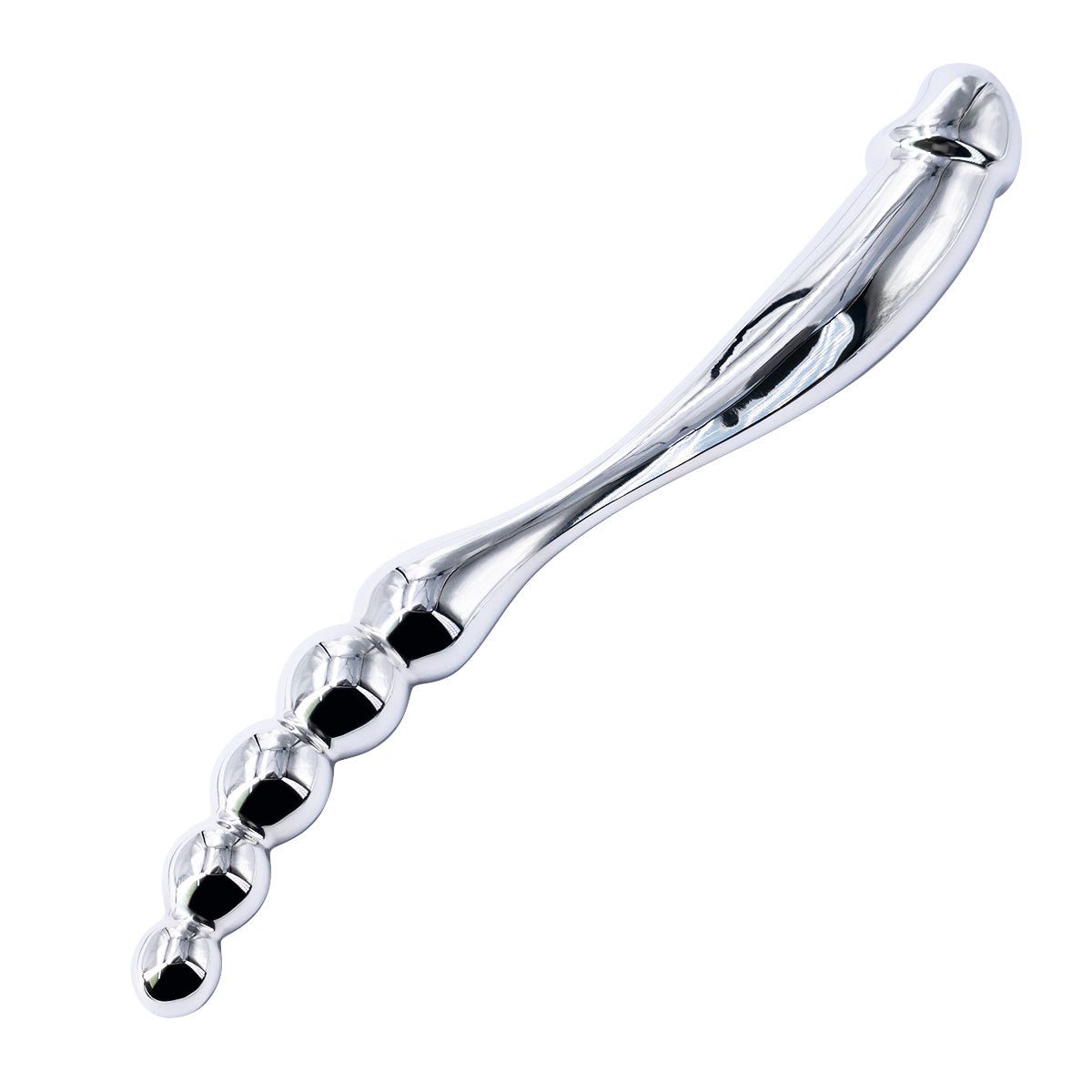 Double - Ended Stainless Steel Prostate & G - Spot Massager with 4 Beads - Tarisss Sex Toy Store