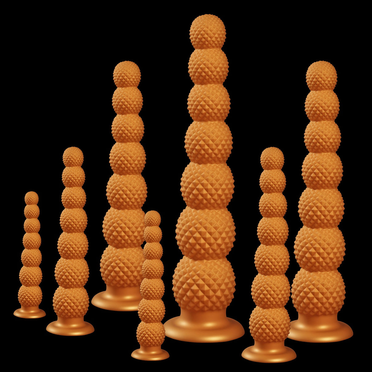 Gold Spiked Bead Anal Plug Extra Thick Textured Butt Plug Dildo - Tarisss Sex Toy Store