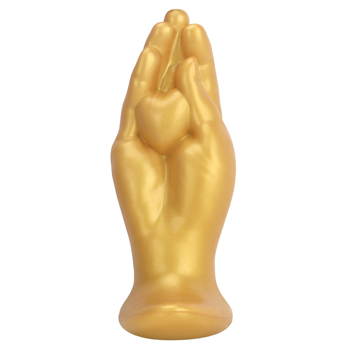 Golden Praying Hands Silicone Dildo with Wide Base (S–L) - Tarisss Sex Toy Store