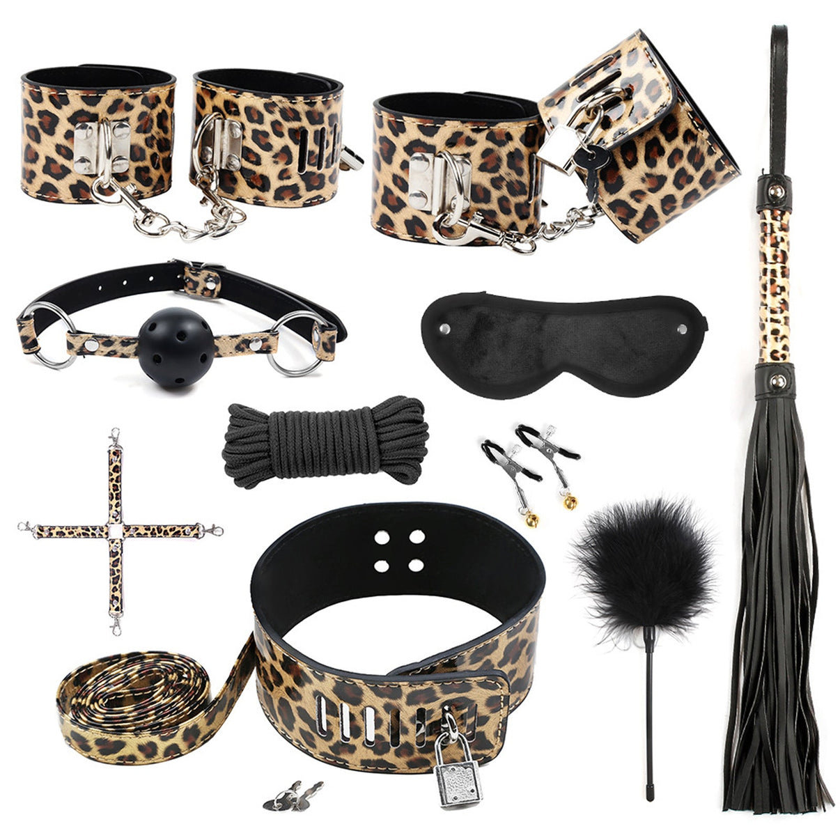 Luxury Leopard Print Bondage Kit - Tarisss Sex Toy Store