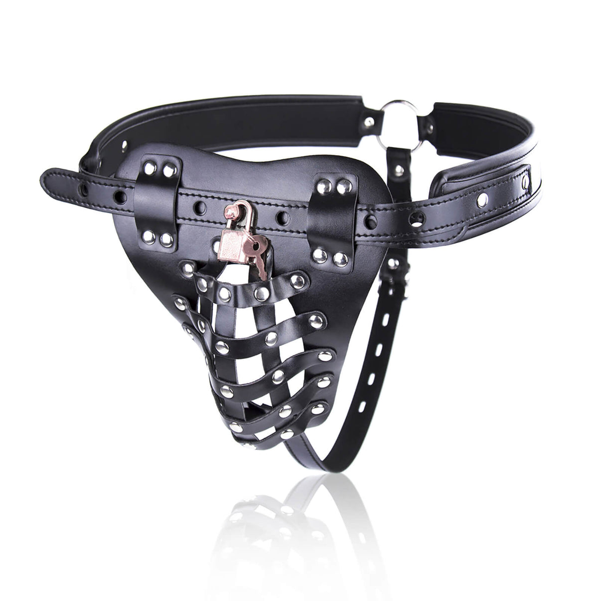 MAPARON Bondage Leather Men's Chastity Pants with Penis Lock Cage - Tarisss Sex Toy Store