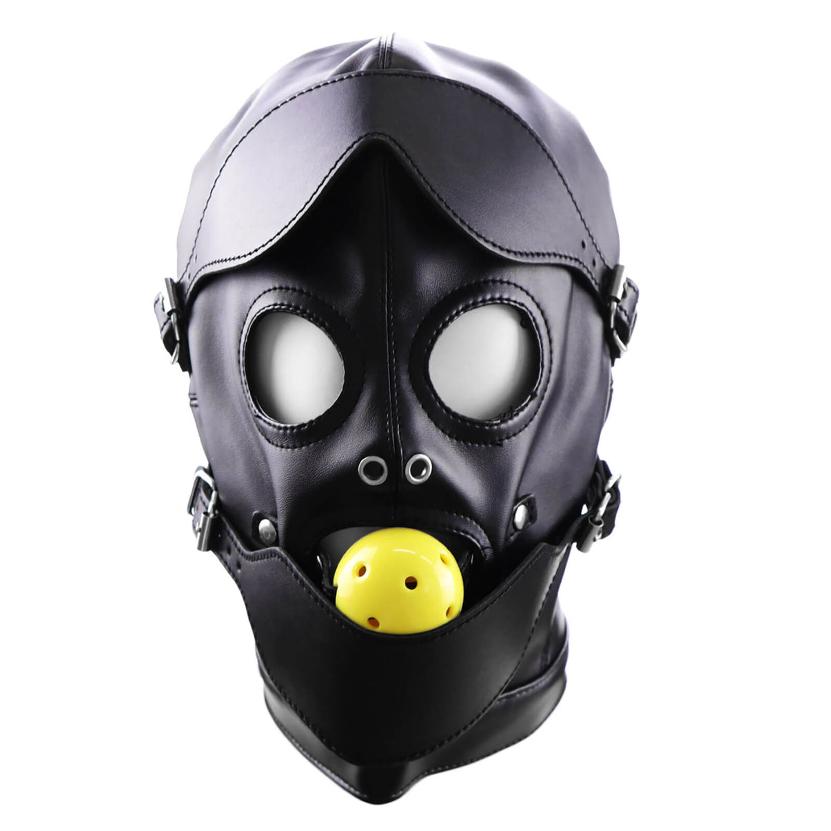 MAPARON Leather Hood Masks Full Face Mask Bondage BDSM Cosplay - Tarisss Sex Toy Store