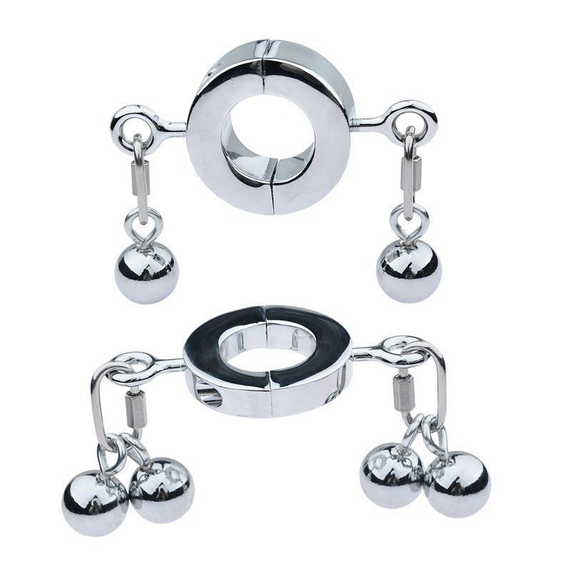 Metal Weighted Cock Ring with Training Balls - Tarisss Sex Toy Store