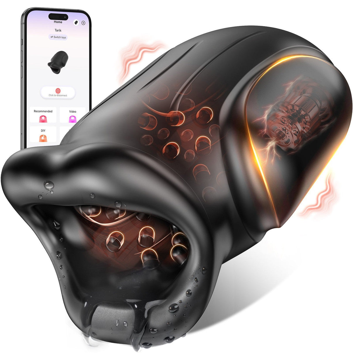 Smart Heating Automatic Male Masturbator App - Controlled Rotating & Suction Stroker - Tarisss Sex Toy Store