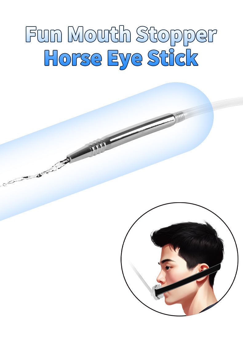 U - Shaped Mouth Gag with Urethral Sound Attachment – Adjustable Strap BDSM Training Set - Tarisss Sex Toy Store